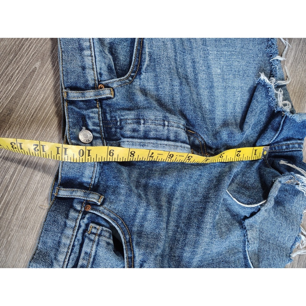 PacSun High Rise Icon Short Size 26 Raw Hem Embroidered Pocket‎ Button Fly - Picture 11 of 12